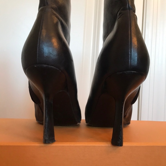 Authentic Chanel Leather Black Boot Floral Detail - Picture 5 of 8